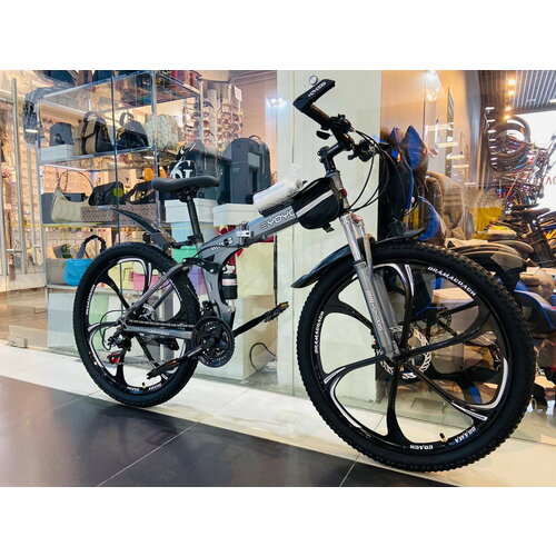 Складной горный велосипед на дисках Yoyodis городской 26 дюймов взрослый мужской и женский скоростной спортивный велик для подростков серый 2299000₽