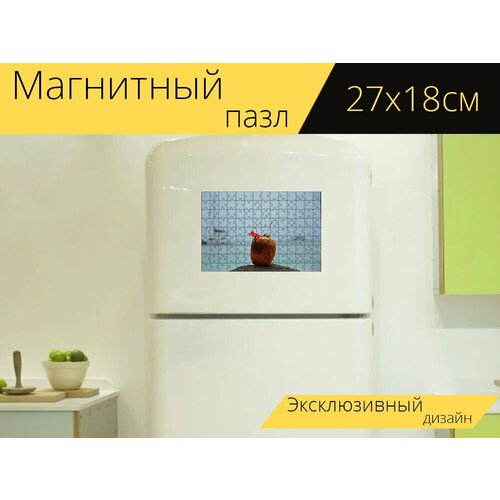 Магнитный пазл Сейшелы, сейшельские острова, кокос на холодильник 27 x 18 см. магнитный пазл остров сейшельские острова индийский океан на холодильник 27 x 18 см