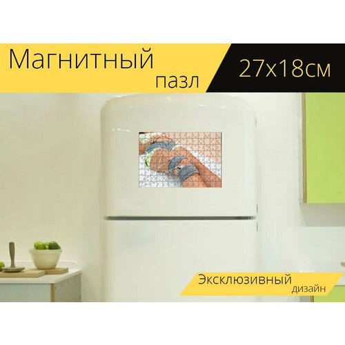 Магнитный пазл Физиотерапия, лечение, ноги на холодильник 27 x 18 см.