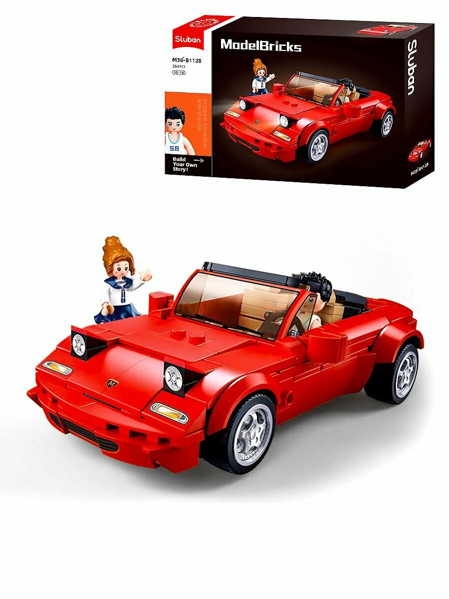 Конструктор Спортивный красный автомобиль MX5 (264 детали) Sluban M38-B1128