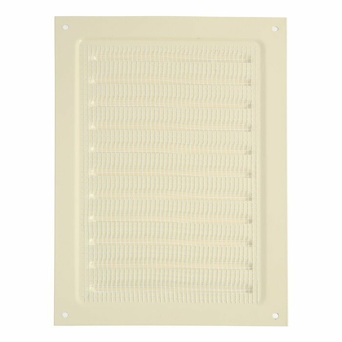фото Решетка вентиляционная ZEIN Люкс РМ1724СК, 170 х 240 мм, с сеткой, металл, слоновая кость (комплект из 4 шт)