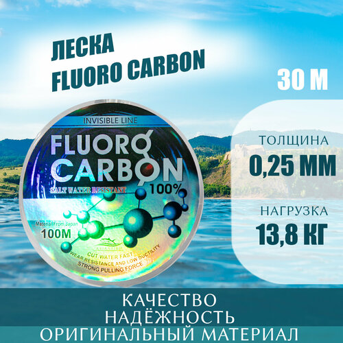 фото Леска рыболовная fluoro carbon 100m 0.25 asianfish