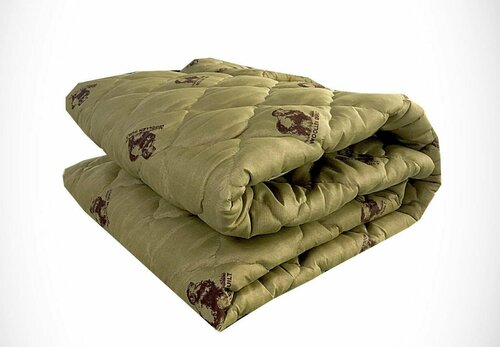 Демисезонное двуспальное одеяло из овечьей шерсти с кантом 172 на 205 см в чемодане