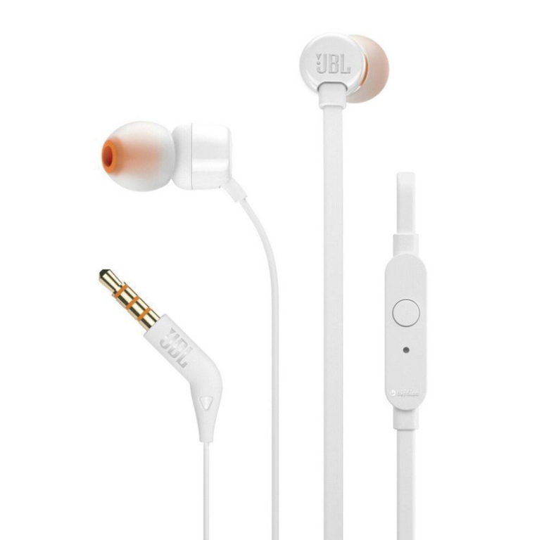 Наушники проводные с микрофоном JBL T110, белые