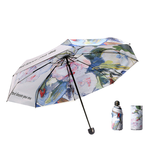 Зонт механика, 3 сложения, купол 96 см, 8 спиц, чехол в комплекте, для женщин, голубой