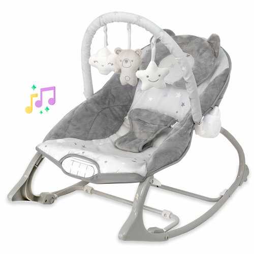 умка шезлонг с вибрацией музыкой мягкими игрушками Шезлонг Infant to Todler Rocker с игрушками для малышей, CC9928-B