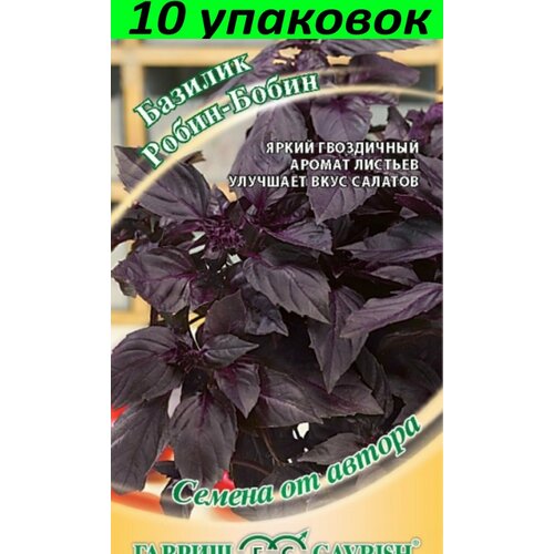Семена Базилик Робин-Бобин фиолетовый 10уп по 0,1г (Гавриш)