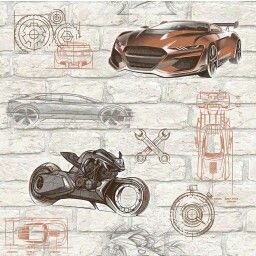 фото Обои В64.4 878-02 Машинки (12) (С6Д) дуплекс 0,53м*10м