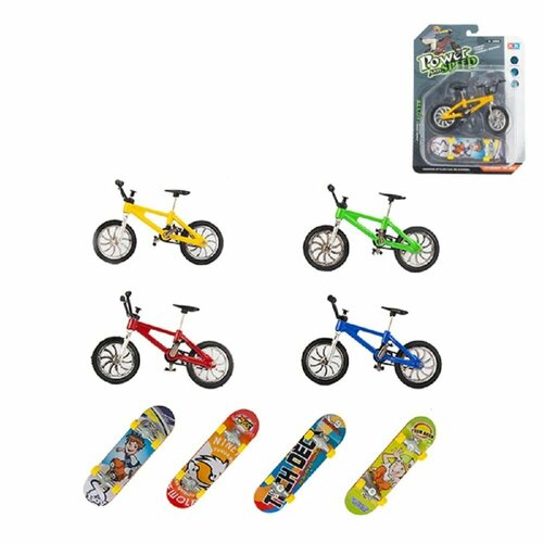 Набор металлический мини велосипед для пальцев фингербайк 105 х 7 х 4 см и фингер скейт для пальцев 95 х 3 х 15 см 55013-5 419₽