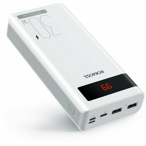 Romoss Аксессуар Sense8PS Pro Мобильный аккумулятор 30000mAh 5A QC PD 2xUSB белый 1845939 539400₽