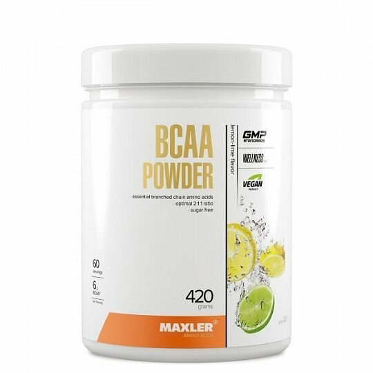 MAXLER EU BCAA Powder Sugar Free (Банка) 420 г (Lemon Lime Flavor)