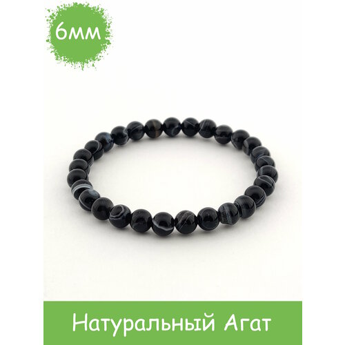 фото Браслет rockstore, агат, размер 18 см, размер l, черный
