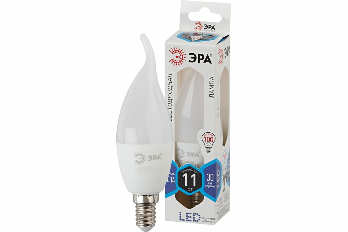 Светодиодная лампа E14 11W 4000К (белый) Эра LED BXS-11W-840-E14 (Б0032993) - фото №16