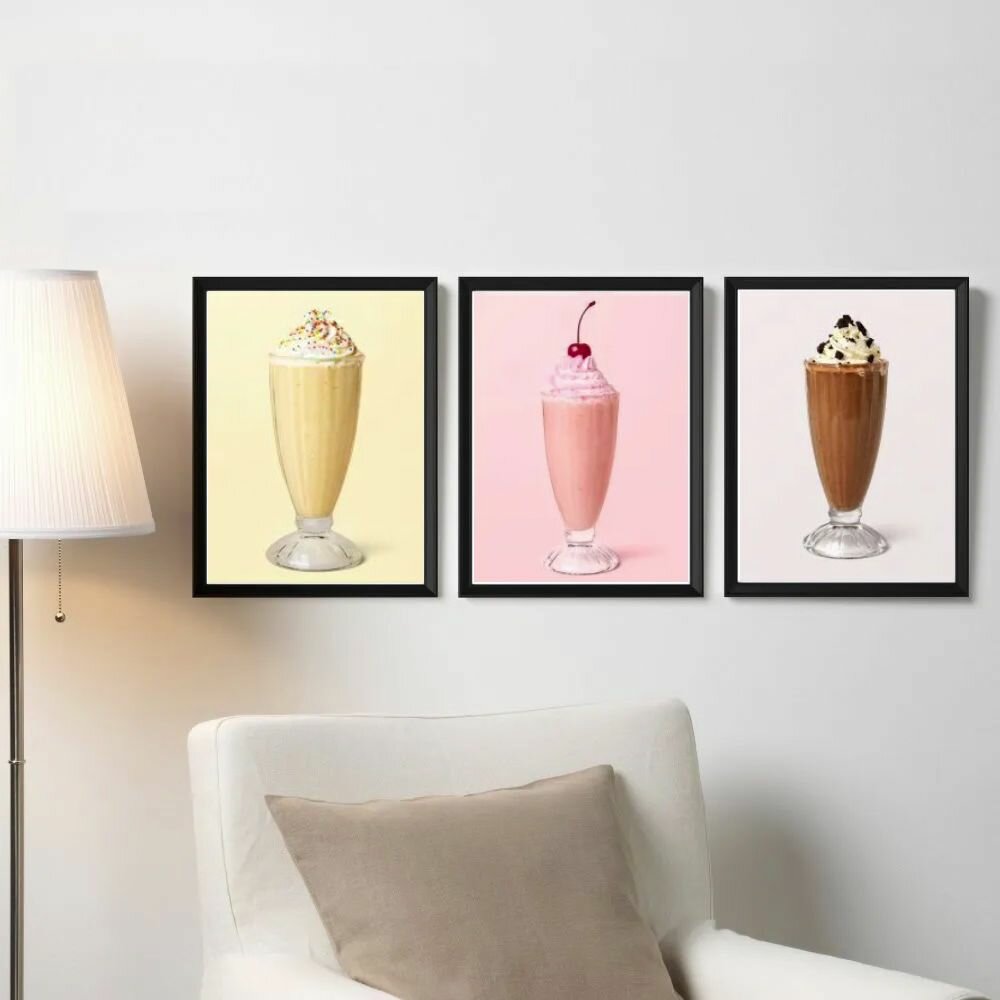 Набор постеров "Ice Cream (мороженое)" 3 шт. от Cool Eshe из коллекции "Креатив", плакаты на стену А4
