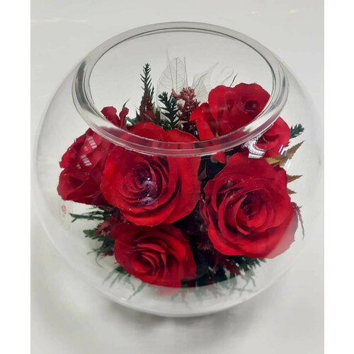 Натуральные цветы в стекле, вакуум