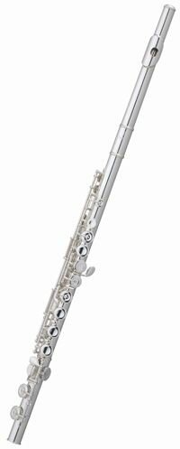 Flute Pearl Quantz PF-F505E - Student model with Forza headjoint, offset G, split E mechanism and closed holes. Silver-plated head and body.