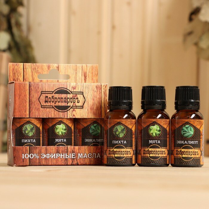 фото Набор эфирных масел 3 шт "Пихта, Мята, Эвалипт" 17 мл Ex