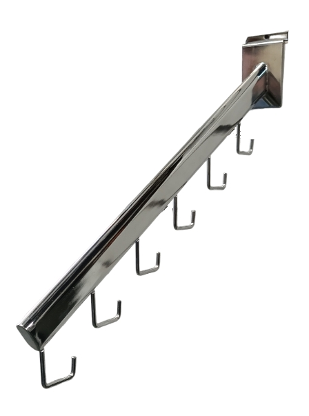фото Кронштейн наклонный 6 крючков на экономпанель хром Shols