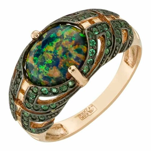 фото Кольцо aloris, красное золото, 585 проба, опал, размер 17.5 aloris jewelry