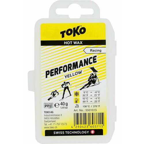 Низкофтористый парафин TOKO 2020-21 Performance yellow 40 g Yellow