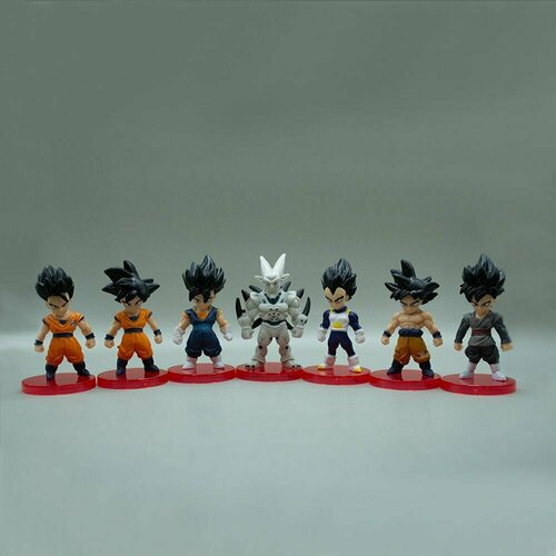 Детализированная фигурка из аниме Dragon Ball/Жемчуг Дракона - набор из 7 фигурок 9pcs set dragon ball z gt cell barcode heroes battle card ultra instinct game collection cards