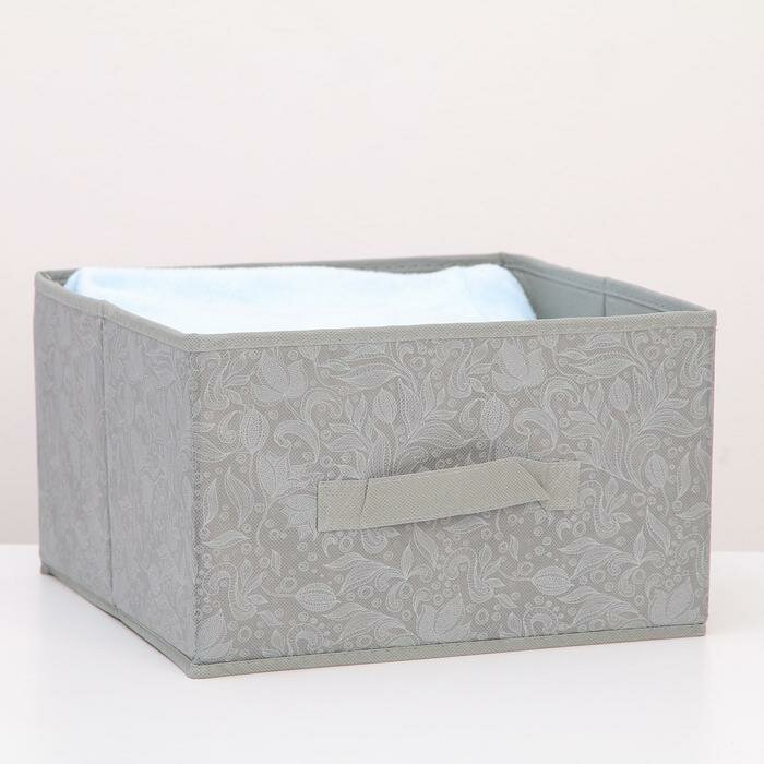 Короб стеллажный для хранения Доляна «Нея», 29×29×18 см, цвет серый - фотография № 1