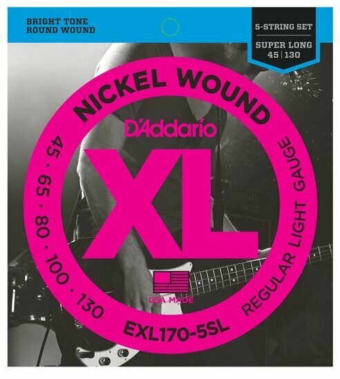 D'addario EXL170-5SL - струны для 5 струнной бас-гитары ( 45 - 130 ) никель
