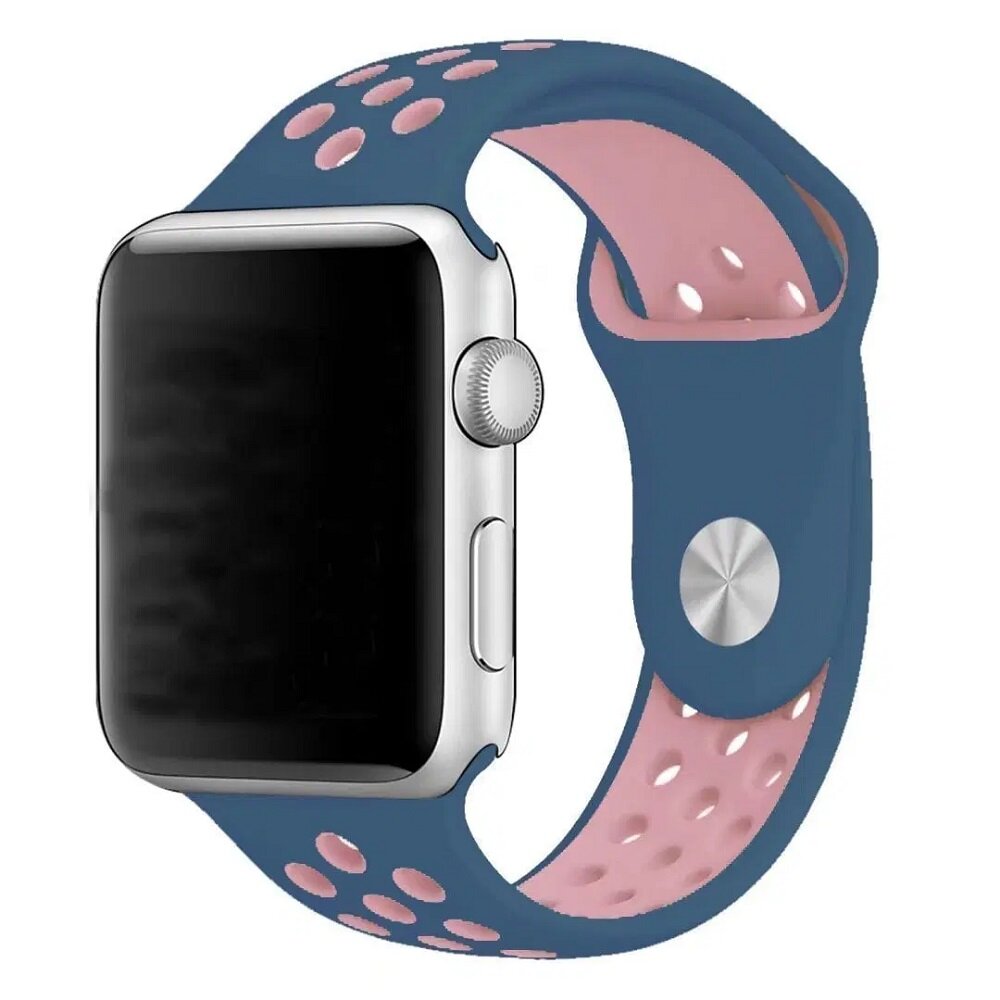 Ремешок Sport Band для Apple Watch (38/40/41) Series 1-8, SE, фиолетовый с розовым