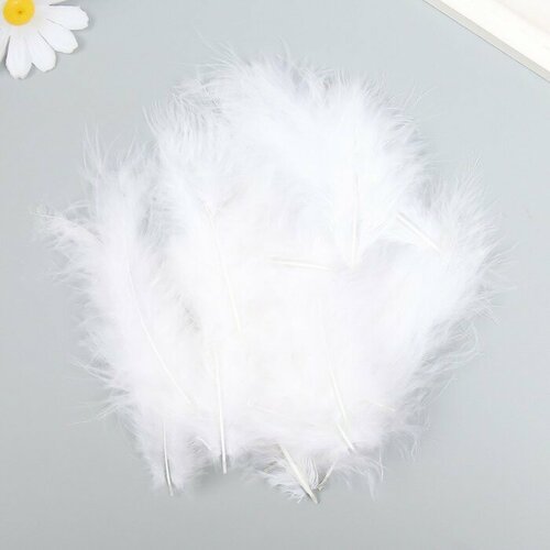 Веселуха Набор перьев для творчества 30 шт (14-17 см), белый
