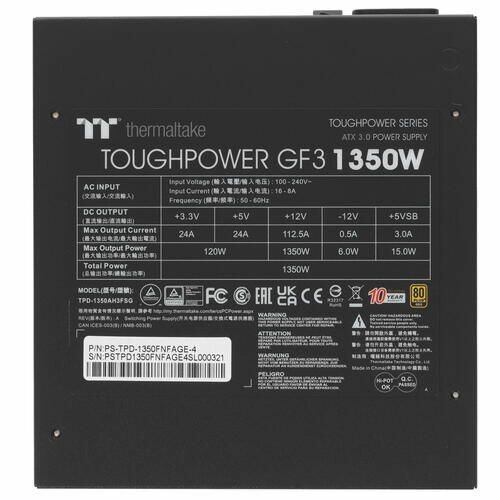 Блок питания Thermaltake Toughpower GF3 1350W Gold TPD-1350AH2FSG PS-TPD-1350FNFAGE-4 - фото №17