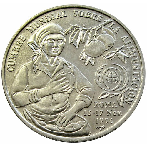 1 песо 1996 Куба ФАО Международная конференция в Риме UNC клуб нумизмат монета 10 песо кубы 1996 года серебро фауна карибского бассейна