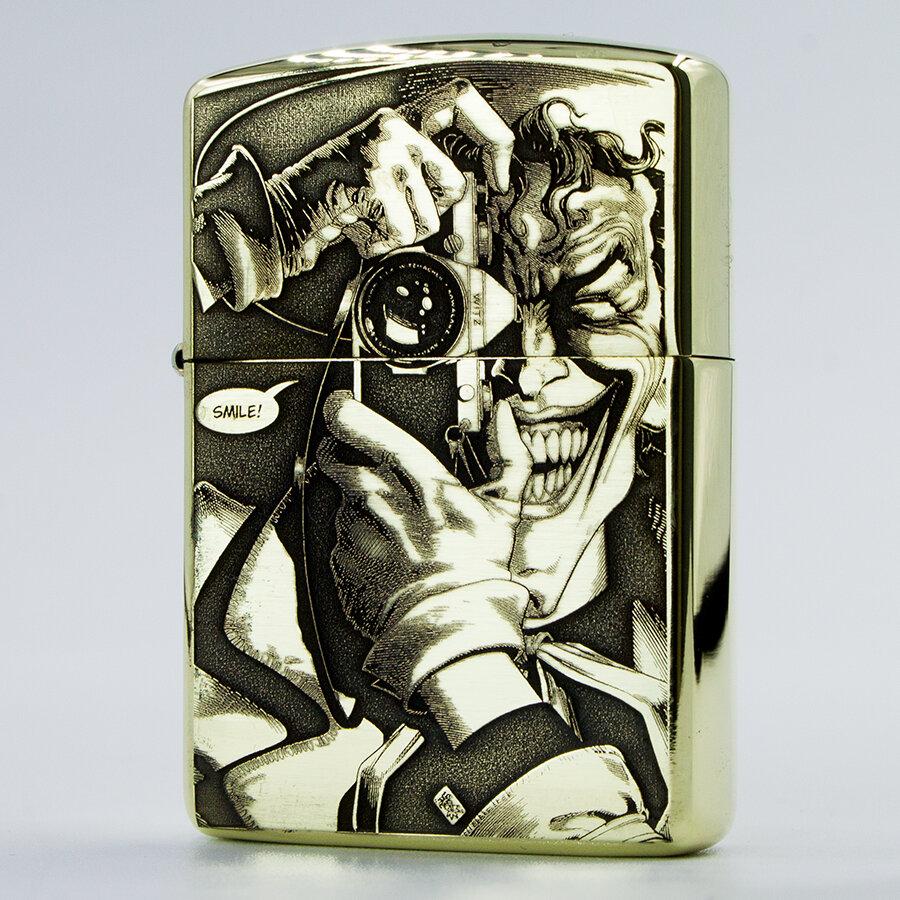 Зажигалка бензиновая Zippo Armor с гравировкой Джокер - фотография № 2