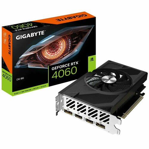 Видеокарта Gigabyte RTX4060 D6 8GB GDDR6 128-bit DPx2 HDMIx2 1FAN RTL видеокарта pci e gigabyte geforce rtx 3050 eagle gv n3050eagle 8gd 8gb gddr6 128bit 8nm 1552 14000mhz 2 hdmi 2 dp