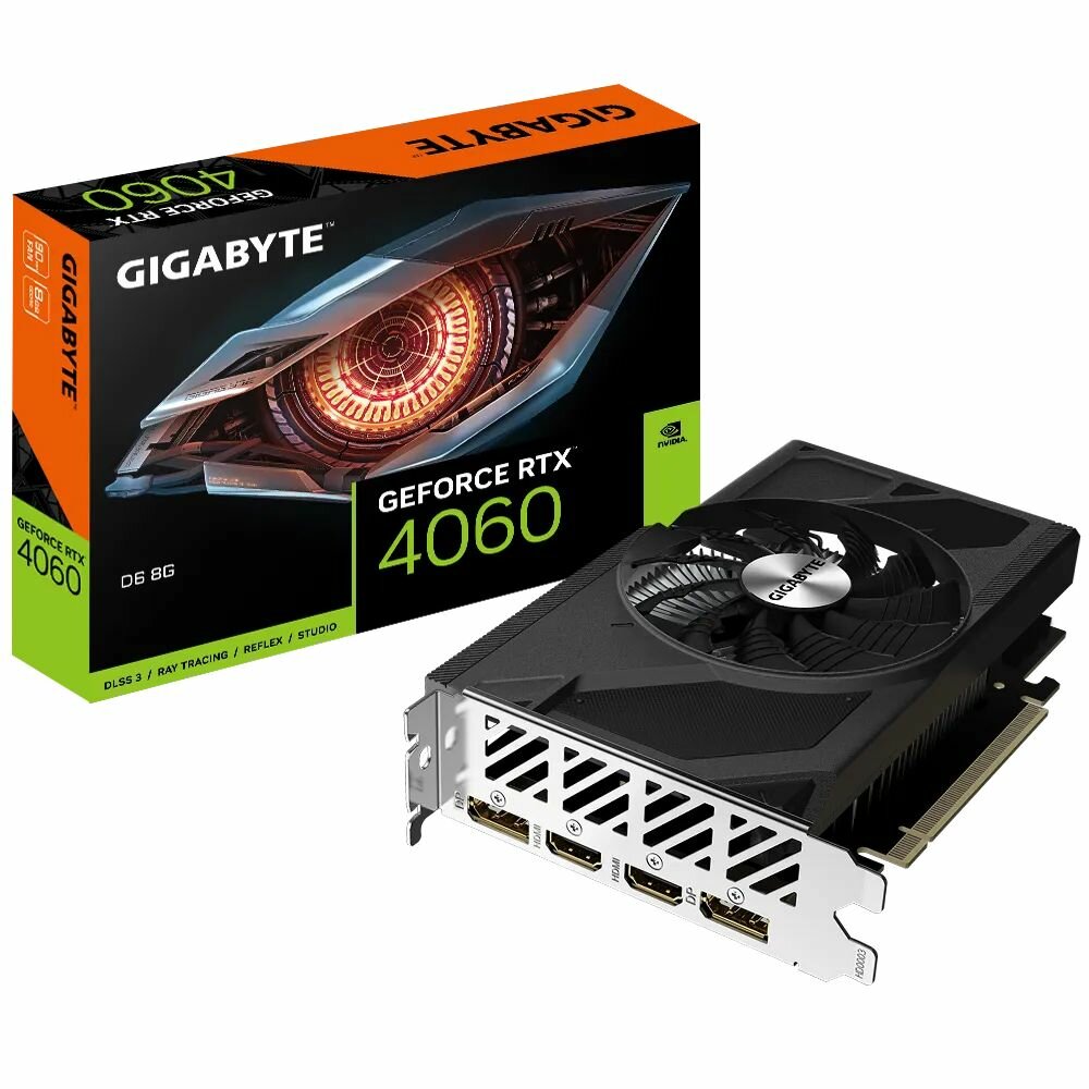 Видеокарта Gigabyte RTX4060 D6 8GB GDDR6 128-bit DPx2 HDMIx2 1FAN RTL