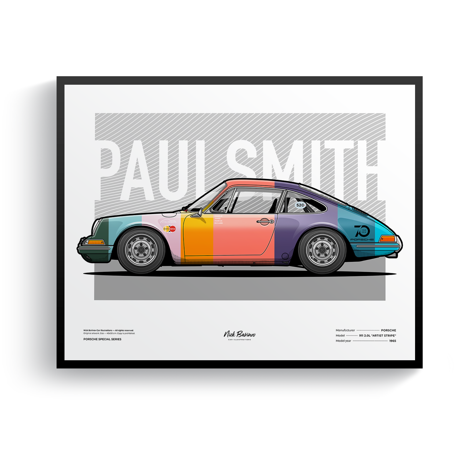 Постер Porsche 911 «Paul Smith» в раме