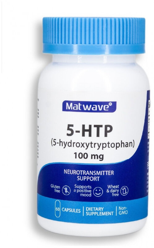 БАД MATWAVE 5-HTP 100 mg (5-hydroxytryptophan) 5-Гидрокситриптофан 100 мг, 60 капсул