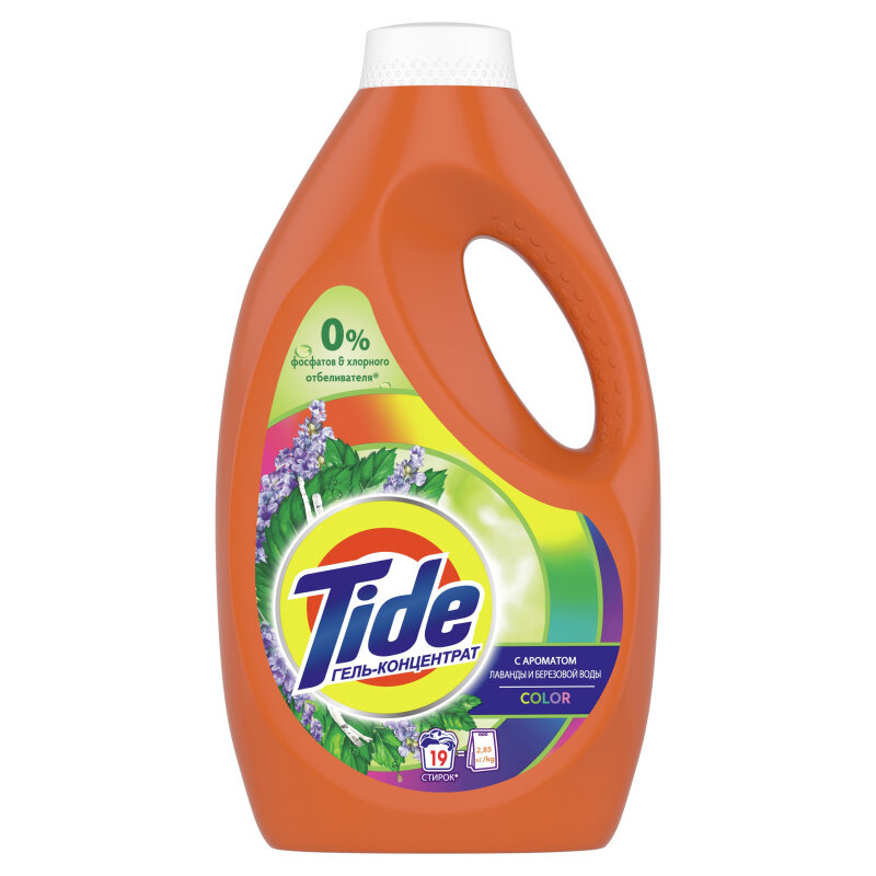 Гель для стирки Tide Color Лаванды и Березовая вода, 1.235 л