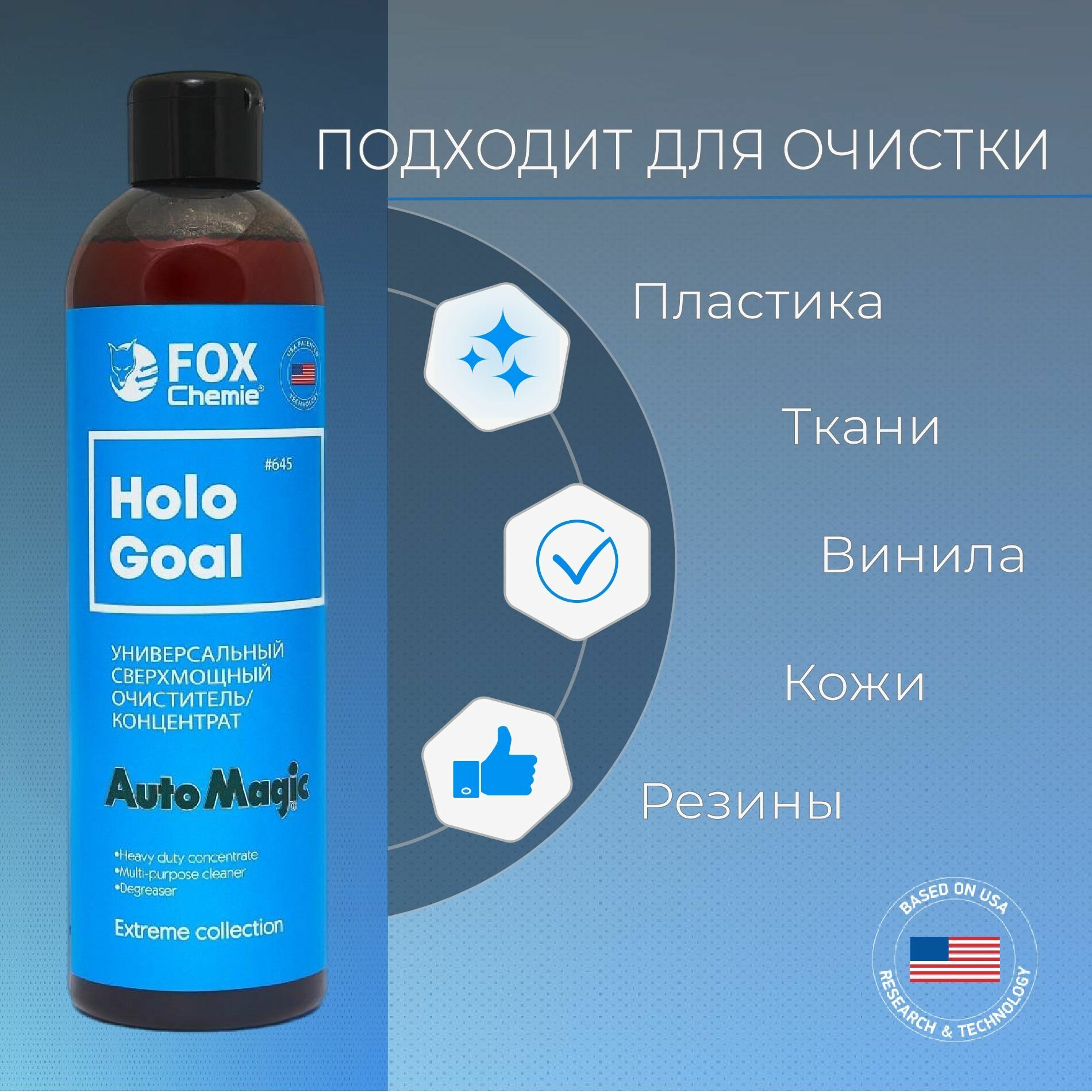 FOX CHEMIE HOLO GOAL универсальный сверхмощный очиститель-концентрат флакон 500 мл