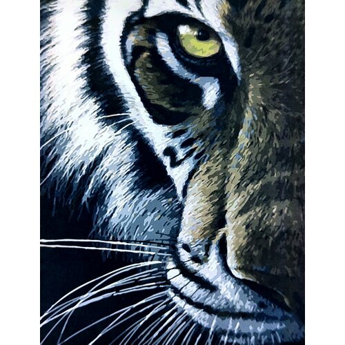 Картина по номерам Царь зверей Тигр , оскал, морда тигра, хищник. от бренда Paintboy