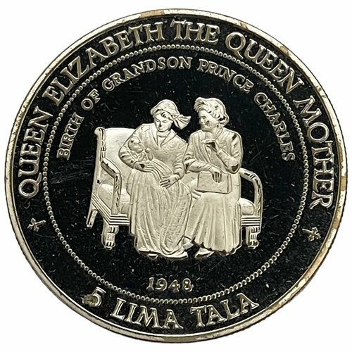 Токелау 5 тала 1995 г. (Королева-мать - Рождения внука Принца Чарльза) (Proof) клуб нумизмат монета 5 тала токелау 2003 года серебро елизавета ii