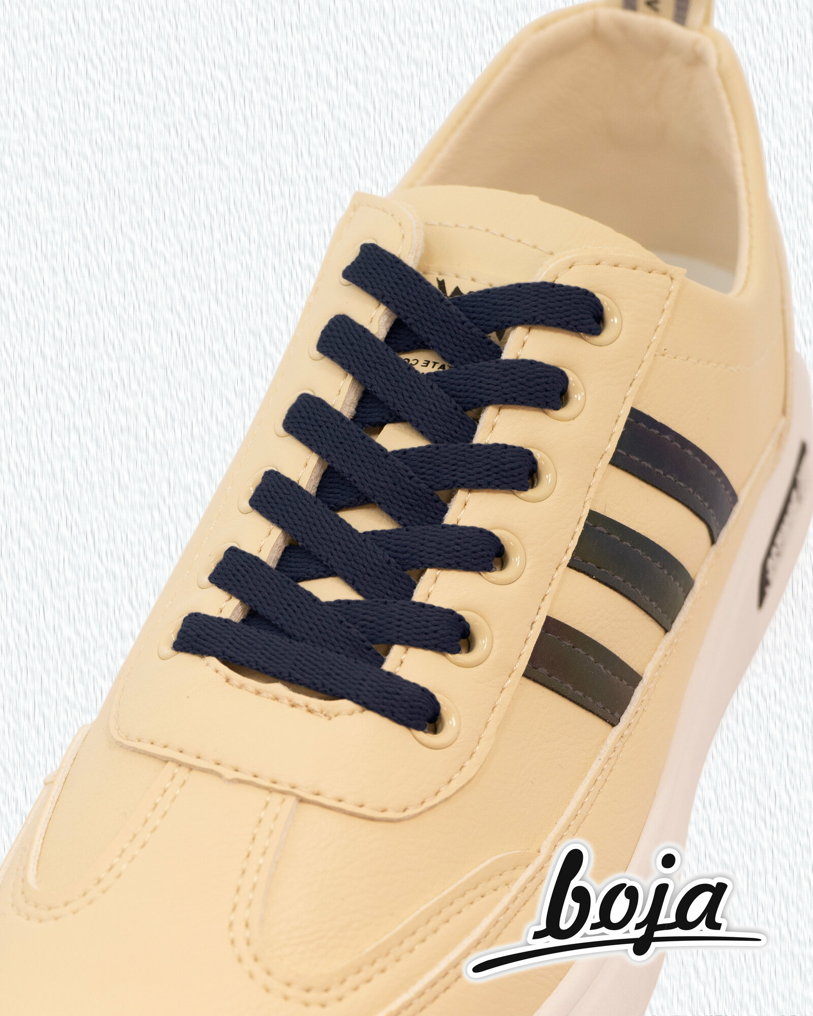 Шнурки для обуви BOJA, плоские, темно-синие, мелкое плетение, 120 см