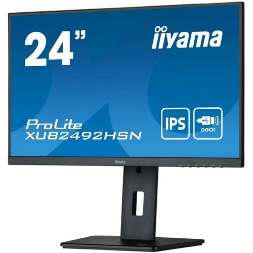 Iiyama Монитор LCD IIYAMA 23.8" XUB2492HSN-B5 {IPS 1920x1080 75Hz 75Hz 250cd HDMI DisplayProt USB M/M} черный