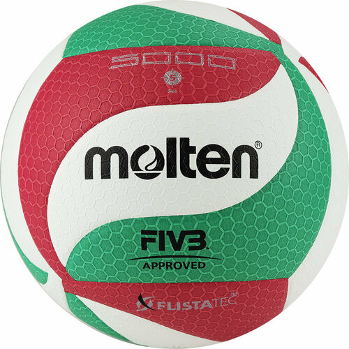 Мяч волейбольный Molten V5m5000x размер 5, Fivb Approved (5) волейбольный мяч molten v5m5000 fivb белый зеленый красный