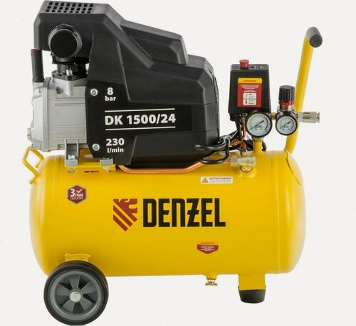 Изображение товара DENZEL 58063 Воздушный компрессор DK1500/24, Х-PRO 1,5 кВт, 230 л/мин, 24 л