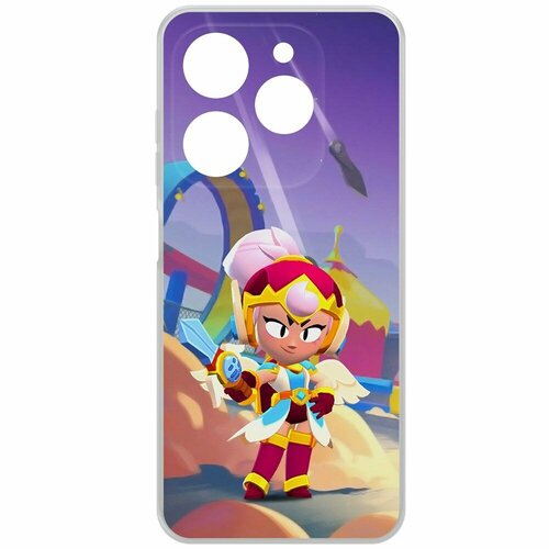 Чехол-накладка Krutoff Clear Case Brawl Stars-Валькирия Джанет для TECNO Spark 20С чехол накладка krutoff clear case brawl stars отис для tecno spark 20с