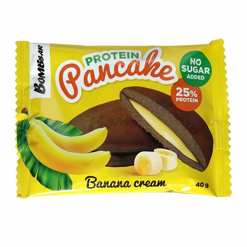 Протеиновые панкейки Bombbar Pancake Protein, 10 шт по 40 г, вкус: банановый крем