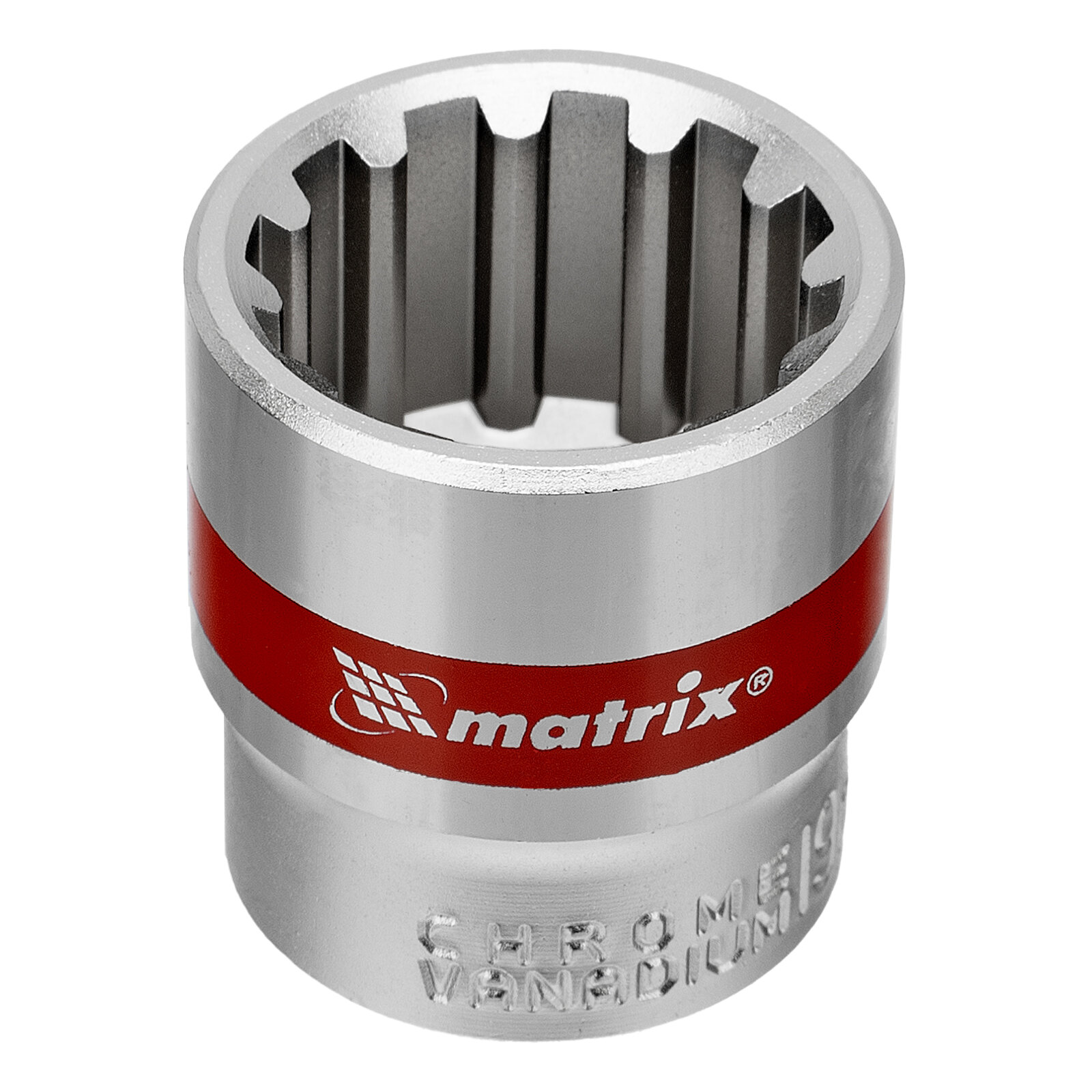 Набор универсальных торцевых головок Matrix Spline, 3/8" CrV, 8-19мм, 10 шт 13593