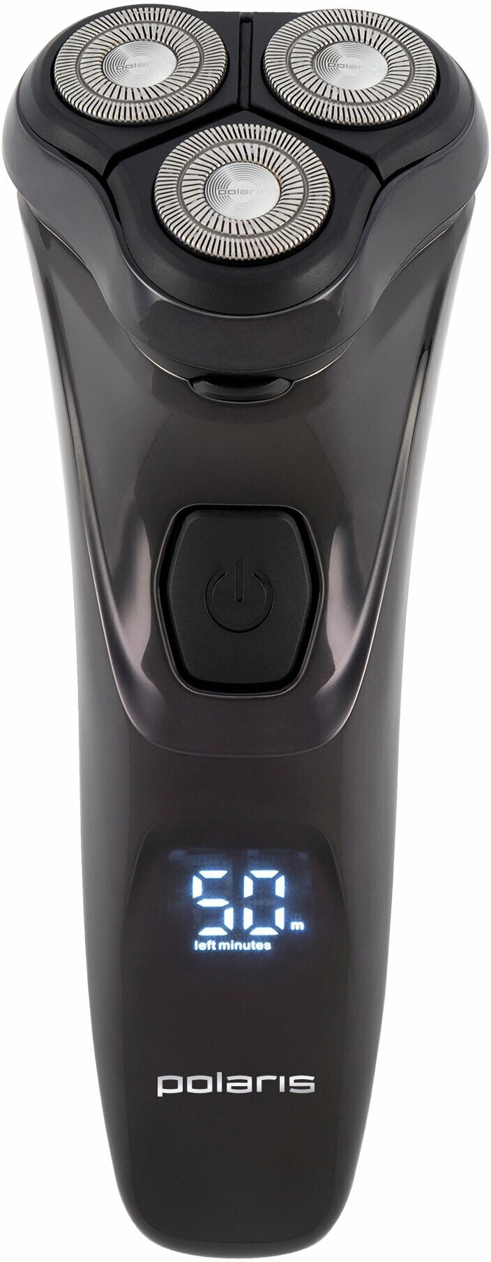 Бритва электрическая для бороды роторная для сухого бритья Polaris WaterFlex PMR 0415R, плавающие головки, черный — фото 1