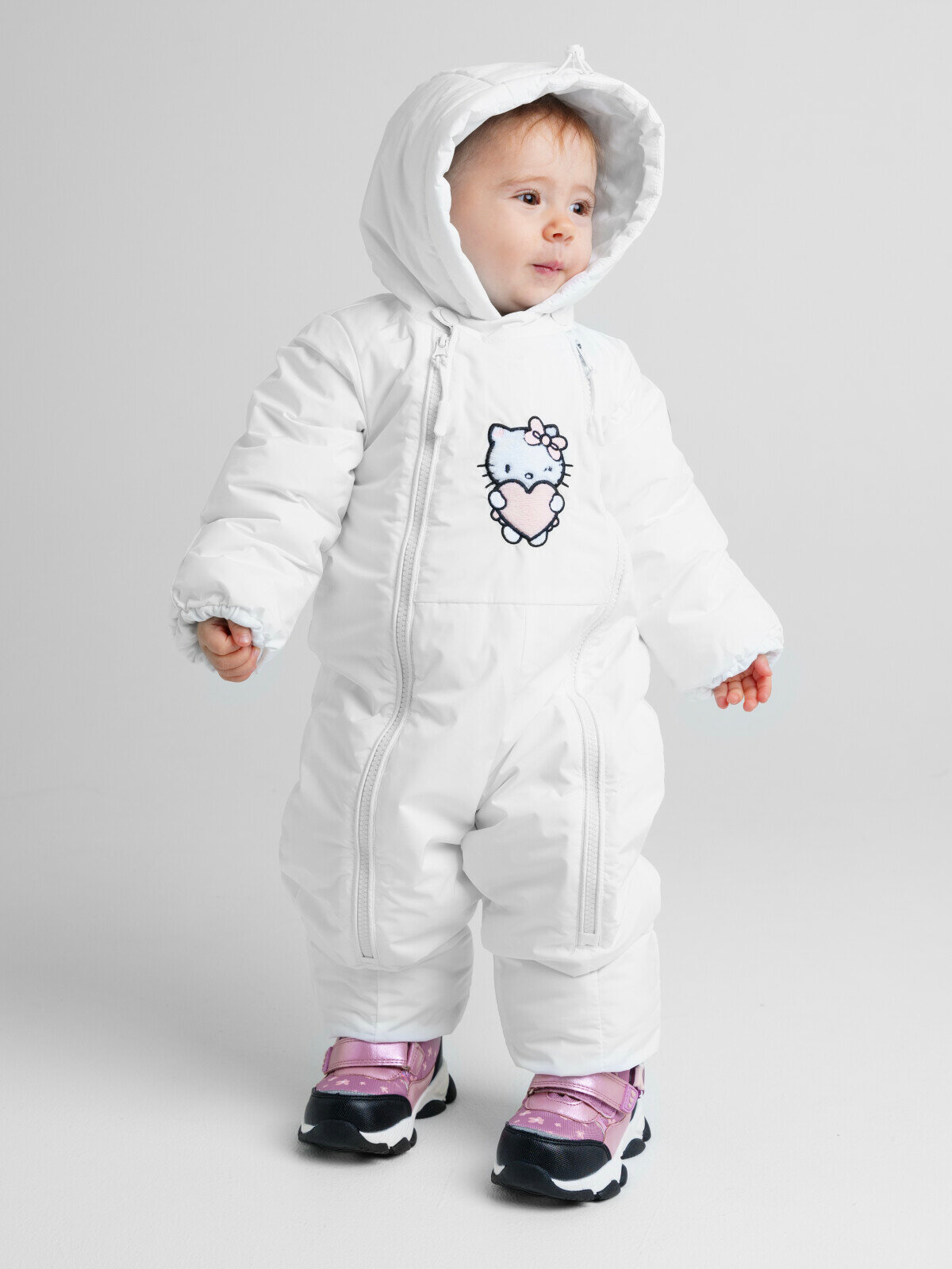 фото Комбинезон зимний для девочки PlayToday, размер 56-62, белый