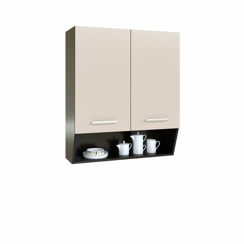 Кухонный модуль навесной 80х30,5х94 см, Полка Г-80/94 , (шкаф для посуды), цвет: дуб ферерра/бежевый песок